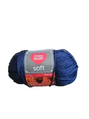 Red Heart Soft Yarn, Navy with pattern, 100% Acrylic, 4 wt., 5 oz., 256 yds.