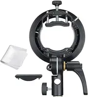 Godox S2 Bracket,GODOX S2 Flash Speedlite Bracket Bowens Mount Adapter for Godox AD200ProII V100 V1PRO V1 AD200Pro AD400Pro AD200 V860II TT685 TT600 TT350, Precise Tilt Control, Large Handle