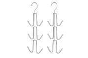 2Pcs Purse Hanger Organizer for Closet Space Saving Handbag Holder Storage Hook for Belts Scarves Hats Ties-Silver