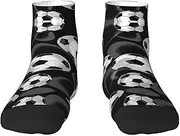 [JBYJBX] Soccer Black Print Adult Socks Womens Mens Workout Thermal Cozy All-Season Gift Holiday Articles Use