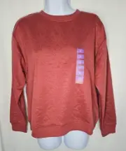 Berkley Jensen Women's Mauve Textured Crew Neck Long Sleeve Top Size Small