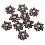 Handmade Star Beaded Patches, 10Pcs Crystal Rhinestone Appliques, Purple