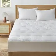 MuMullum 1200GSM Mattress Topper King Size, Extra Thick Breathable Fiber-Filled Fitted Mattress Pad, Machine Washable Hypoallergenic for 40CM Deep Pocket