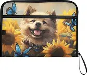 YMXFXP Expandable Filing Folder Chow Chow Dog Cute, 13-Pocket Funny Cute Design with Sticky Labels, A4 Letter Size Document Organizer for Office, School, Boys, Girls