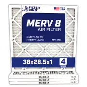 Filter King 38x28.5x1 Air Filter 4-PACK MERV 8 Actual Size 38 x 28.5 x .75"