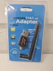 Wireless USB WiFi Adapter 11 AC 2.4G/5.8G 2.0 3dBi Antenna NEW