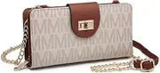 [MKP COLLECTION] MKP Women Fashion Small Crossbody Shoulder Bags Cell Phone Purse Wallet Clutch Bag Credit Card Holder Clutch Wallets w/Removable Strap (Beige)