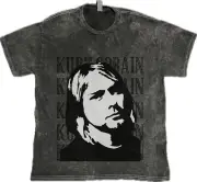 Nirvana Kurt Cobain T-Shirt Vintage Wash Retro Rock Band Look on Gildan Tee