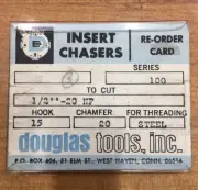 Douglas Tool Threading Chaser Inserts, 1/2-20NF