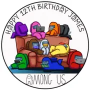 AMONG US Edible Cake Topper Rice Wafer Paper PERSONALISED KIDS DECORATION