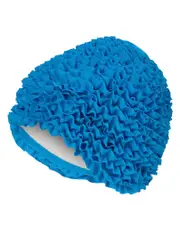 Fashy Frill Fabric Swim Cap Sky Blue
