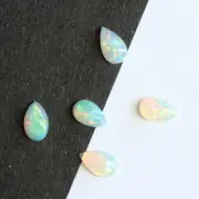 Pear 5 x 3mm set of 5 Australian light opals natural solid loose unset stone