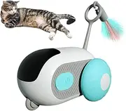 Cat Toy for Indoor, Interactive Toys for Cats,Blue Remote Control with 2-Speed Adjustment Cats, Rechargeable Automatic Moving Cat Toy to Keep Adult Cats Entertained