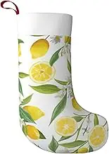 pvinnk Fresh Tropical Lemons Print Christmas Stocking Xmas Tree Decor Stocking Holiday Themed Candy Novelty Gifts