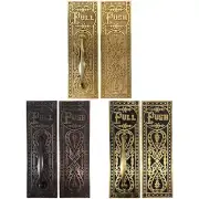 Push and Pull Victorian Door Set with Embossed Brass Design - The Gatsby