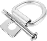 NOLITOY Pulling Rope Ring Cargo Securing Hooks Pickup Cargo Tie Anchors Tie Down Bolts Trailer Drop in d Rings Trailer Pocket d Rings V-Shaped D-Rings Tie Down Hooks Silver Galvanized Iron