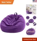 Machine Washable 300L Bean Bag Chair Cover in Premium Corduroy - Violet Large