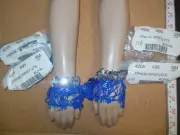 Lot of 4 FRINGE WRISTLETS SEQUIN ROYAL child size tap jazz item snap close