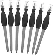 Ipetboom 12pcs Nail File Buffer Dead Skin Pusher Manicure Tools Sturdy Tool Nail Files Nail Sanding Pedicure Tools Nail Art Polishers Nail Polish Dead Skin Fork Cuticle Remover Black