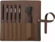 ENGINEER JET BLACK PRECISION FILE SET 5 PIECES WITH BRUSH TFS-20