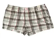 JOYSPUN LADIES Light Grey Heather PLAID WOVEN ELASTIC WAIST PJ SHORTS Sz 3X*