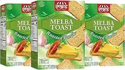 Only Kosher Candy Melba Toast Classic Roasted Garlic Kosher Parve with No Artificial Flavor, Fresh Natural Ingredients, Kosher Certified Delicious Snack Crackers (Pack of 3)