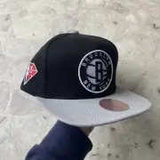 NEW Mitchell & Ness Black/Gray Brooklyn Nets Team 2-Tone 2.0 Snapback