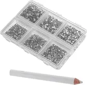 DIY Nails Charms 1 Set of Round Rhinestones Flatback for Acrylic Nails 6 Compartment Box Gems Bling Supplies