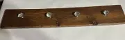 Wall Mount Rustic Wood Coat Rack-Entryway Hanging-Acrylic Diamond shaped hangers