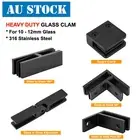 Glass Clamp Clamps Balustrade Pool Fencing Panels Joiner Stainless Bracket Black