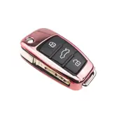 Quality Tpu Electroplating Tech Applied For Audi A1/A2/A3/Q2/Q3/S3 Flip Keyboard Cover(Pink)