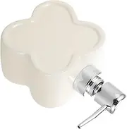 KONTONTY Lotion Bottle Ceramic Flower Design Bathroom Soap Dispenser Press Type Shower Bottle