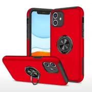 iPhone 11 Compatible Case Cover With Shockproof Magnetic Ring Holder - Red