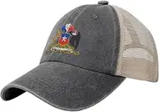 [Generic] National Emblem of Chile Cowboy Mesh Baseball Cap for Chilean Man Woman Outdoor Adjustable Denim Hat