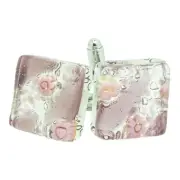 Murano Glass Cufflinks Light Purple Pink Silver Millefiori Pair Square