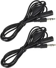 Tofficu 2Pcs Volume Control Audio Extension Cable Pulley Design for Sound Quality Durable Male to Female Connection for Headphones and Speakers