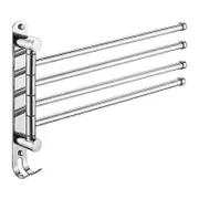 Towel Rack with 4 180Rotating Bars in SUS304 Stainless Steel Wall Mounted Towel Rack Towel Dryer for Bathroom Kitchen Sink - Silver
