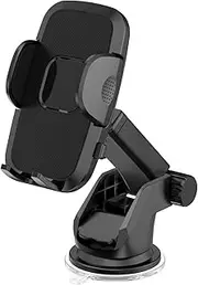 Car Phone Holder, Suction Cup Phone Holder Windshield/Dashboard/Air Vent, Universal Mobile Phone Holder for Car, Car Phone Mount for Dashboard Windshield Vent Compatible with All Smartphones