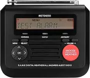 Retekess TR625 Weather Radio, S.A.M.E. Localized Programming, Weather Radios for Home with 25 Alarm Cities, 60+ Emergency Alert (Black)
