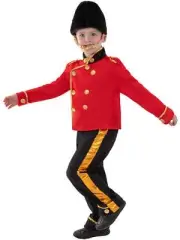 Busby British Queens Guard Red Black Army Soldier Royal Fancy Dress Costume