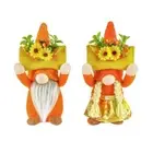 Thanksgiving Day Gnomes with LED Light Fall Faceless Doll Holds Envelope Flower