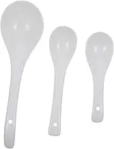 COLLBATH 3pcs Spoon Stir Serving for Cooking Handle Round Large Dinner Camping Soup Ladle Scoops Soup Accessory Food Accessories Food Supplies Soup Supply Ceramics White