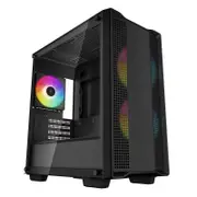 DeepCool R-CC360-BKAPM3-G-1 CC360 ARGB Tempered Glass Micro-ATX Case, Black, 3x ARGB Fans Included