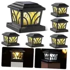 SIEDiNLAR Solar Post Cap Lights Outdoor, Aluminum Glass 2 Modes Edison LED