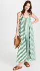 NWT Lee Matthews Green Striped Kennedy Dress S Goop