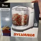 SYLVANIA food chopper 135 watts 2 speed new open box steel blade 3 Cup
