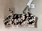 NWT Calvin Klein CK One Logo Spaghetti Straps Open Back Unlined Bralette Sz L