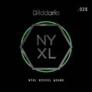 D'Addario NYXL Nickel Wound Electric Guitar Single String, .026