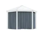 Palram - Canopia | Curtain Set for Monaco Hexagonal Gazebo Grey. Curtains Only.