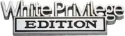 1Pc White Privilege Edition Emblem 3D Alloy Fender Badge Sticker Decal